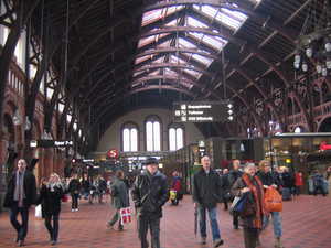 The train station in K�benhavn.